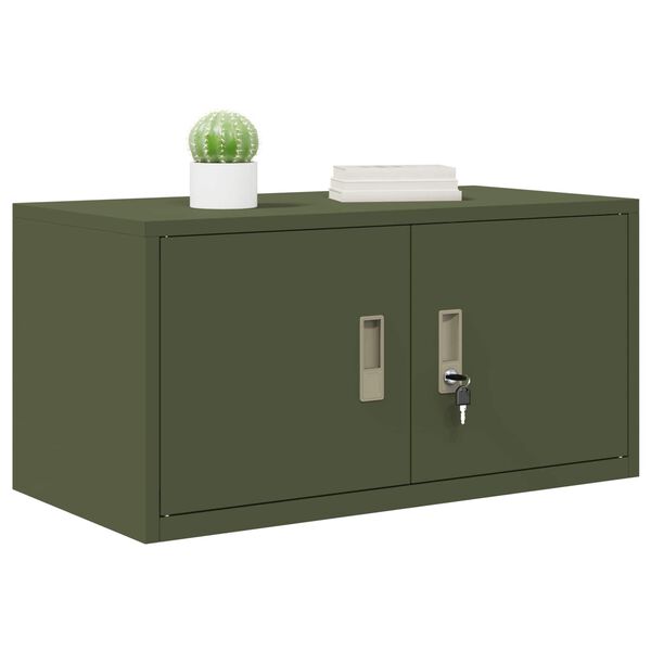 vidaXL Armoire de rangement Vert olive 80 x 40 x 40 cm Acier