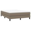 vidaXL Sommier &agrave; lattes de lit avec matelas Taupe 140x190 cm Tissu