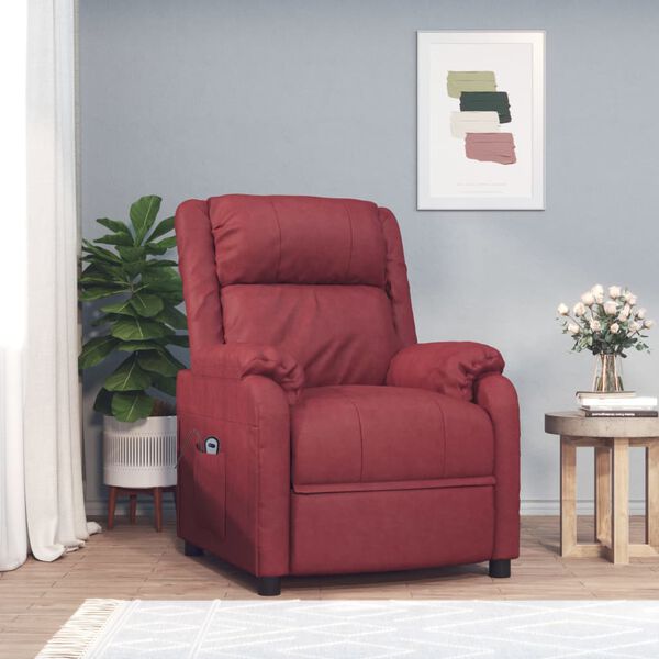 vidaXL Fauteuil inclinable &eacute;lectrique Rouge bordeaux Similicuir