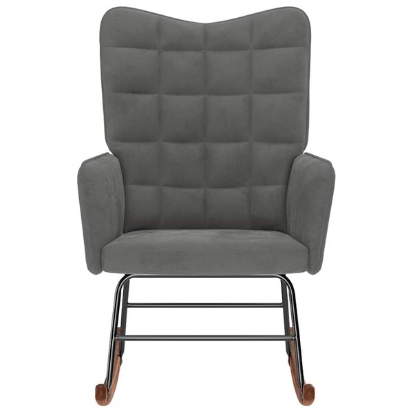 vidaXL Chaise à bascule Gris foncé Velours