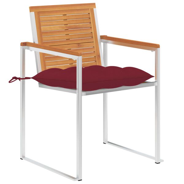 vidaXL Chaises de jardin avec coussins lot de 2 Acacia solide et acier