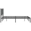 vidaXL Cadre de lit m&eacute;tal sans matelas avec t&ecirc;te de lit noir 120x190cm