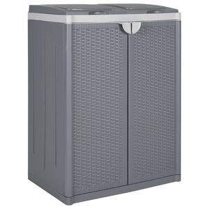 vidaXL Poubelle avec 2 portes gris 65x45x88 cm PP