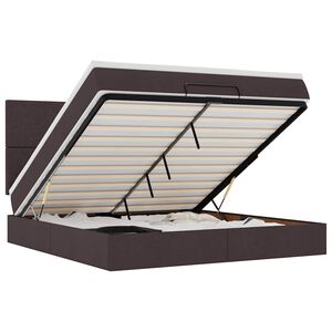 VidaXL Cadre de lit ottoman avec matelas marron fonc&eacute; 160x200 cm tissu