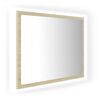 vidaXL Miroir LED de salle de bain Ch&ecirc;ne sonoma 60x8,5x37 cm Acrylique