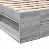vidaXL Cadre de lit avec tiroir sans matelas sonoma gris 75x190 cm