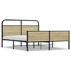 vidaXL Cadre de lit en m&eacute;tal sans matelas ch&ecirc;ne sonoma 160x200 cm