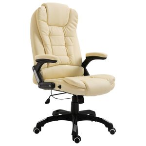 vidaXL Chaise de bureau Cr&egrave;me Similicuir