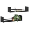 vidaXL Étagère Murale Montage mural 2 pcs Chêne noir 60 x 16 x 14 cm