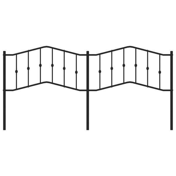 vidaXL T&ecirc;te de lit de remplacement m&eacute;tal noir 200 cm