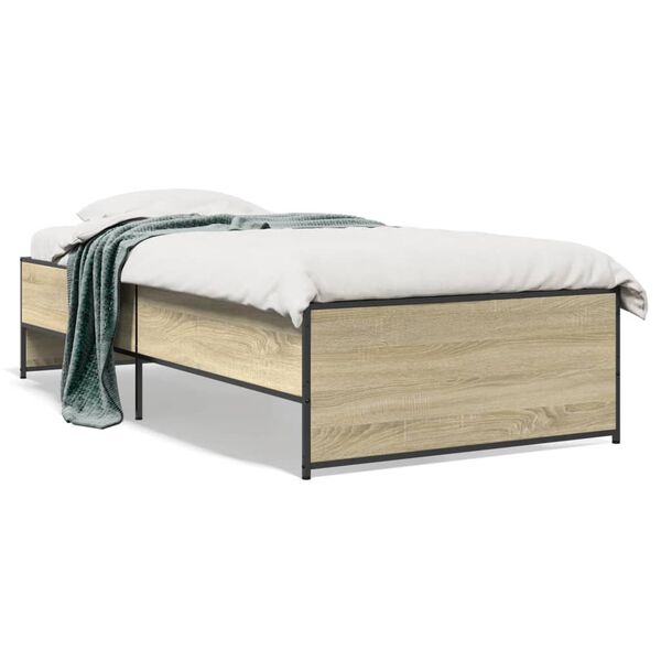 vidaXL Cadre de lit sans matelas ch&ecirc;ne sonoma 90x200 cm