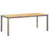 vidaXL Table de jardin Gris 190x90x75 cm Résine tressée et acacia