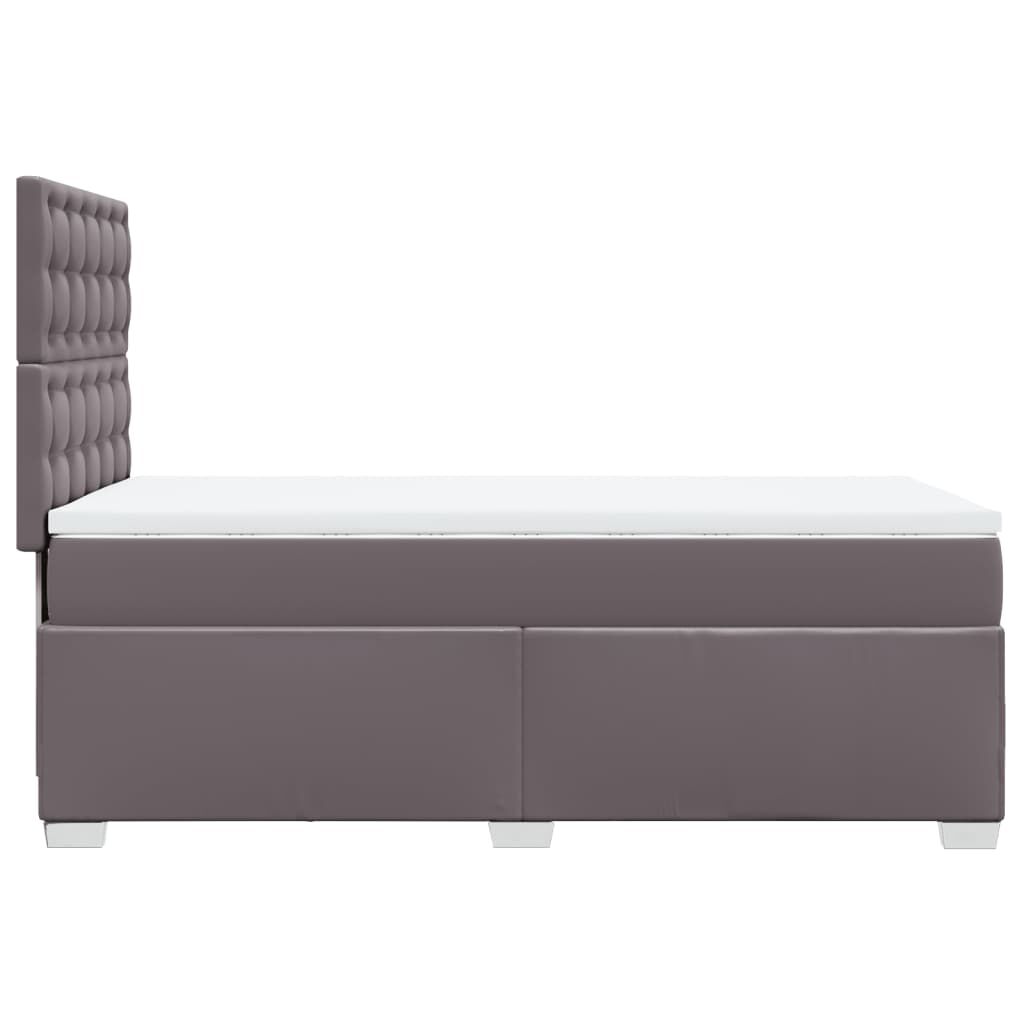 vidaXL Sommier à lattes de lit avec matelas Gris 90x190 cm Similicuir