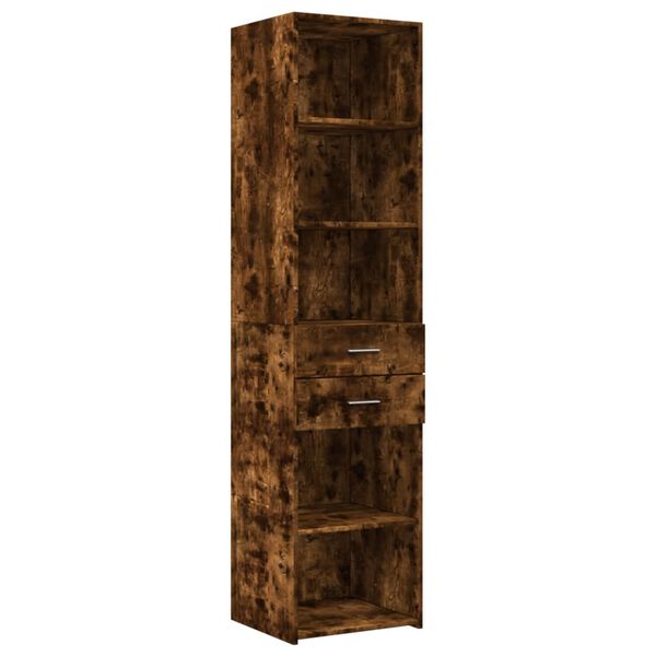 vidaXL Buffet haut chêne fumé 45x42,5x185 cm bois d'ingénierie