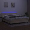 vidaXL Sommier &agrave; lattes de lit avec matelas LED Cr&egrave;me 180x200 cm Tissu