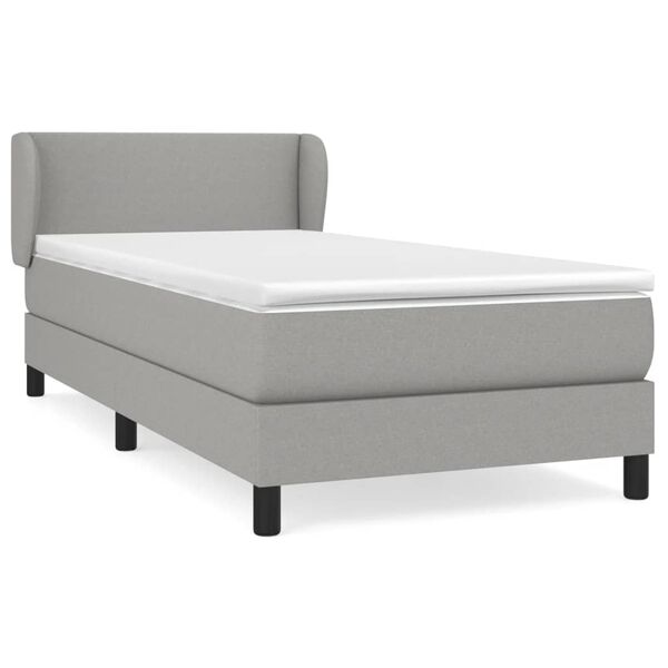 vidaXL Sommier &agrave; lattes de lit avec matelas Gris clair 80x200 cm Tissu