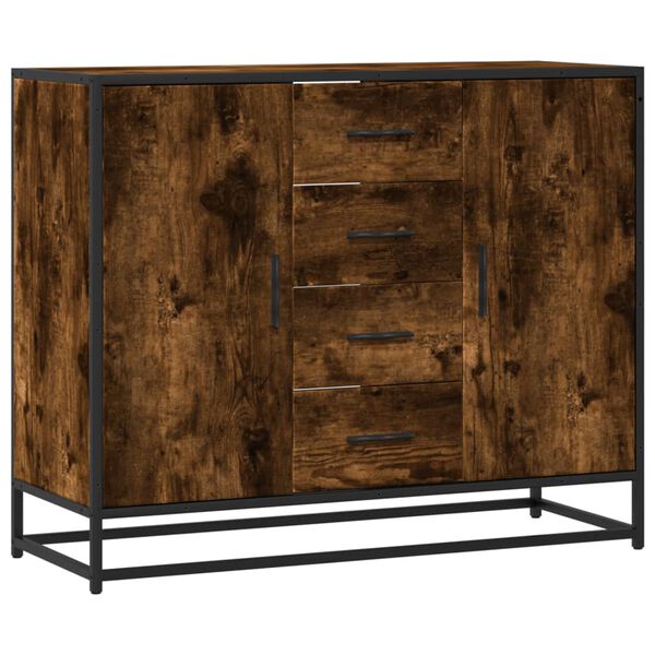 vidaXL Buffet ch&ecirc;ne fum&eacute; 92x35x76 cm bois d'ing&eacute;nierie