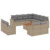 vidaXL Salon de jardin avec coussins 12 pcs beige r&eacute;sine tress&eacute;e