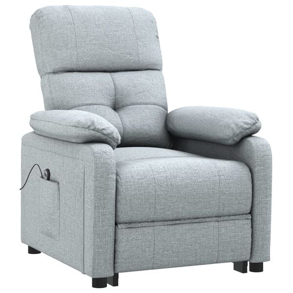 vidaXL Fauteuil Gris clair Tissu