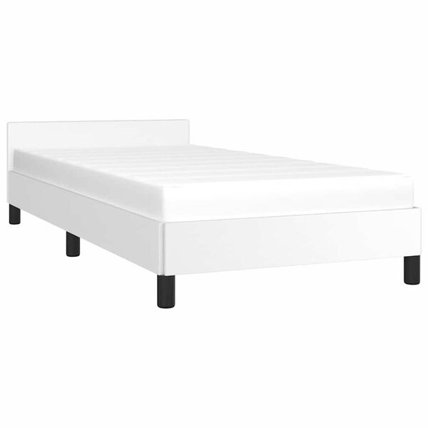 vidaXL Cadre de lit avec t&ecirc;te de lit sans matelas blanc 90x200 cm