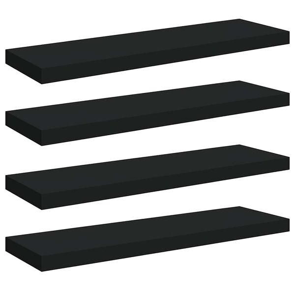 vidaXL &Eacute;tag&egrave;res murales flottantes 4 pcs noir 80x23,5x3,8 cm MDF