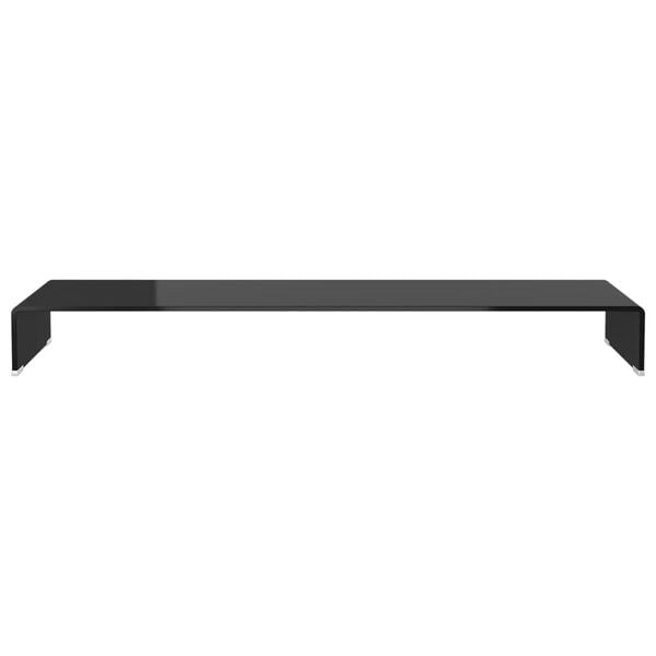 vidaXL Meuble TV/support pour moniteur 120x30x13 cm verre noir
