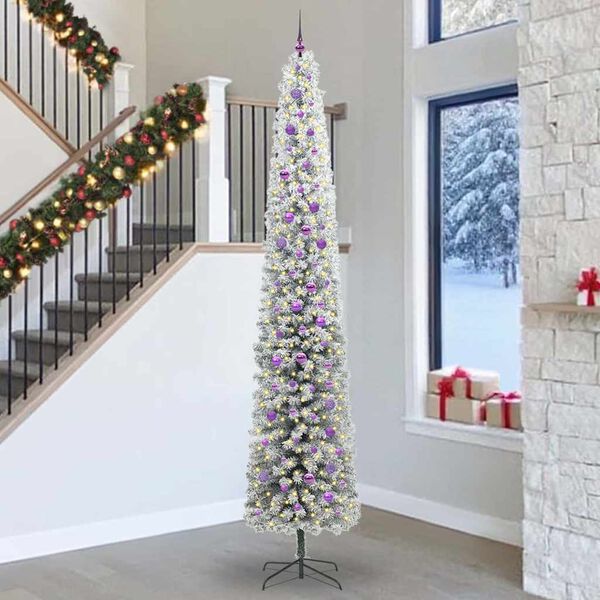 vidaXL Sapin de Noël artificiel Vert 300 cm PVC et acier et plastique