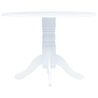 vidaXL Table de salle à manger Blanc 106 cm Bois d'hévéa massif