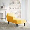 vidaXL Chaise longue avec coussin jaune clair tissu en velours c&ocirc;tel&eacute;