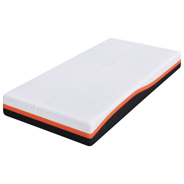 vidaXL Matelas Blanc et Noir 120 x 200 cm Mousse Infus&eacute;e de Gel