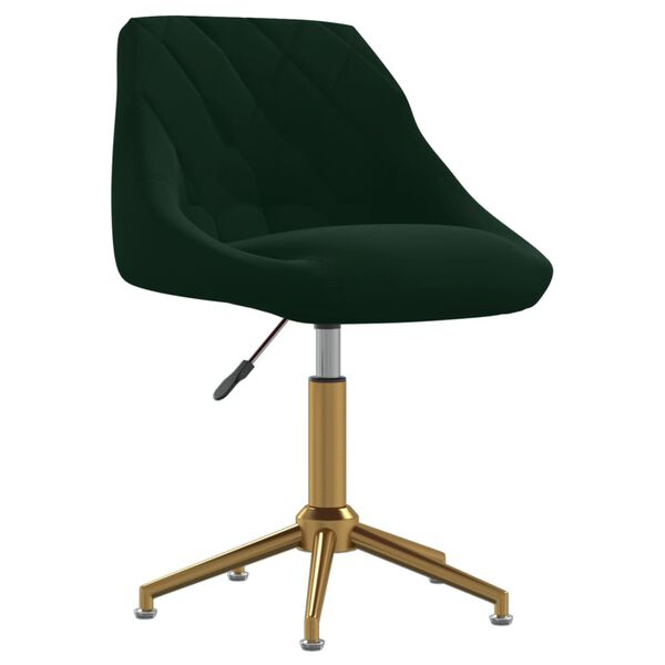 vidaXL Chaise pivotante de salle &agrave; manger Vert fonc&eacute; Velours