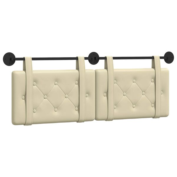vidaXL T&ecirc;te de lit suspendue Cr&egrave;me 150 x 55 x 5 cm Simili cuir