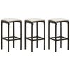 vidaXL Ensemble de bar de jardin avec coussins 4 pcs Marron