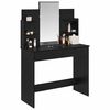 vidaXL Table de maquillage avec miroir Ch&ecirc;ne noir 96 x 39 x 142 cm