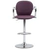 vidaXL Tabourets de bar avec accoudoir lot de 2 violet similicuir