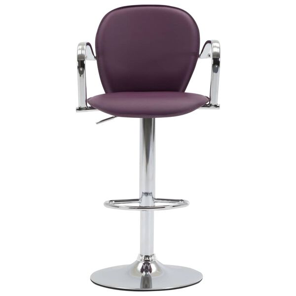 vidaXL Tabourets de bar avec accoudoir lot de 2 violet similicuir