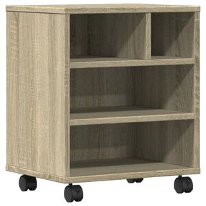 vidaXL Support d'imprimante avec roulettes ch&ecirc;ne sonoma 41x32x48 cm