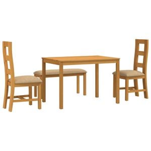 vidaXL Ensemble de salle &agrave; manger 4 pc Beige Bois de ch&ecirc;ne massif
