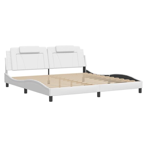 vidaXL Cadre de lit Viana avec LED sans matelas blanc 200x200 cm