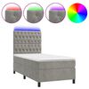vidaXL Sommier &agrave; lattes de lit et matelas et LED Gris clair 80x200 cm