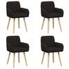 vidaXL Chaises de salle &agrave; manger 4 pc Boucl&eacute; Noir 59 x 56,5 x 85 cm