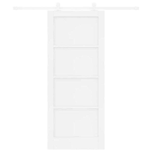 vidaXL Porte coulissante Blanc 83 x 202 cm Pin massif