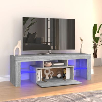 vidaXL Meuble TV avec lumières LED sonoma gris 120x35x40 cm