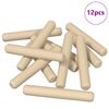 vidaXL Chevilles en bois 12 pcs Marron &Oslash; 8 x 50 mm Bois massif