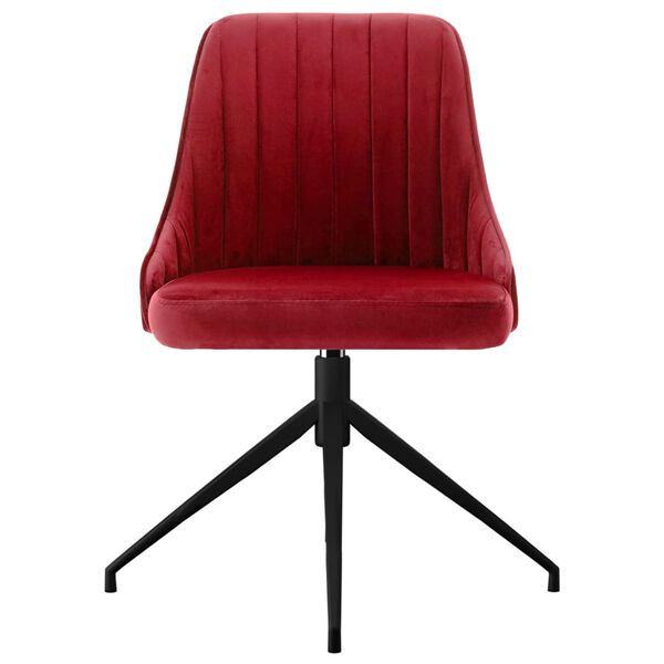 vidaXL Chaises &agrave; manger lot de 4 Rouge bordeaux Velours