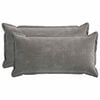 vidaXL Housse de coussin 2 pc HOUTEN Gris fonc&eacute; 40 x 80 cm