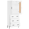 vidaXL Buffet haut Blanc 69,5x34x180 cm Bois d'ing&eacute;nierie