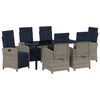 vidaXL Ensemble de salle &agrave; manger pour jardin 7 pcs Gris polyrotin