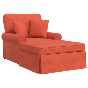 vidaXL Chaise lounge avec jupe avec coussin 3 pcs Rouge orange
