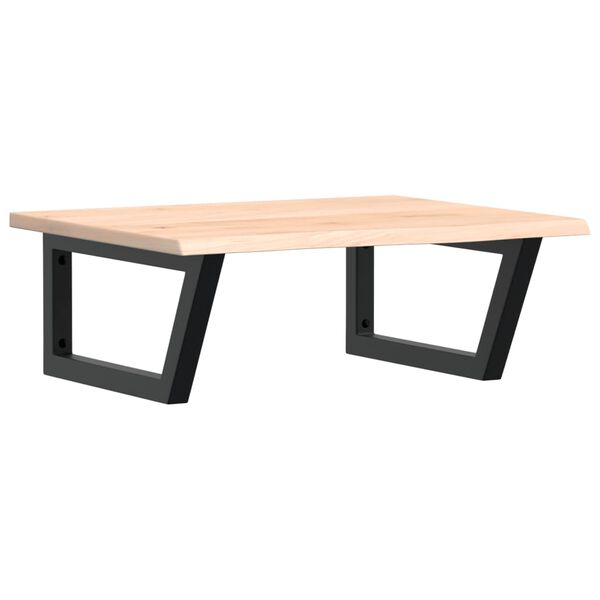 vidaXL &Eacute;tag&egrave;re de vasque murale acier et bois de ch&ecirc;ne massif